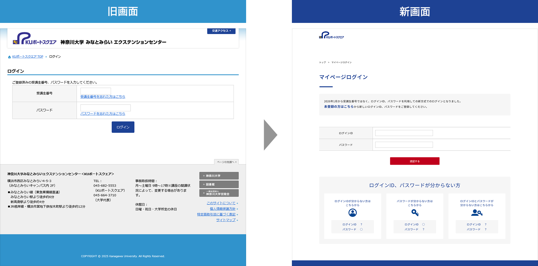 2026年1月からログイン方法が変わります